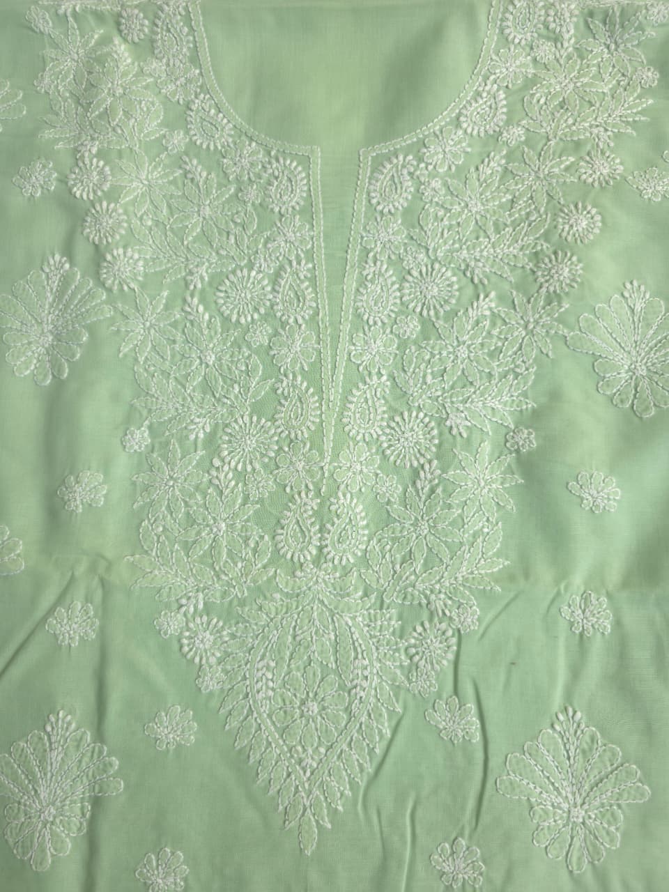 Sage Green Full suit with fine chikankari handwork