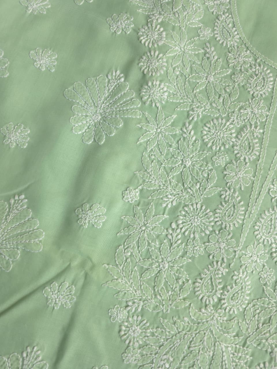 Sage Green Full suit with fine chikankari handwork