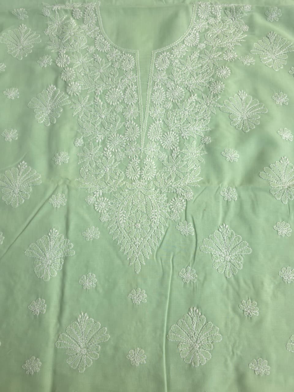 Sage Green Full suit with fine chikankari handwork