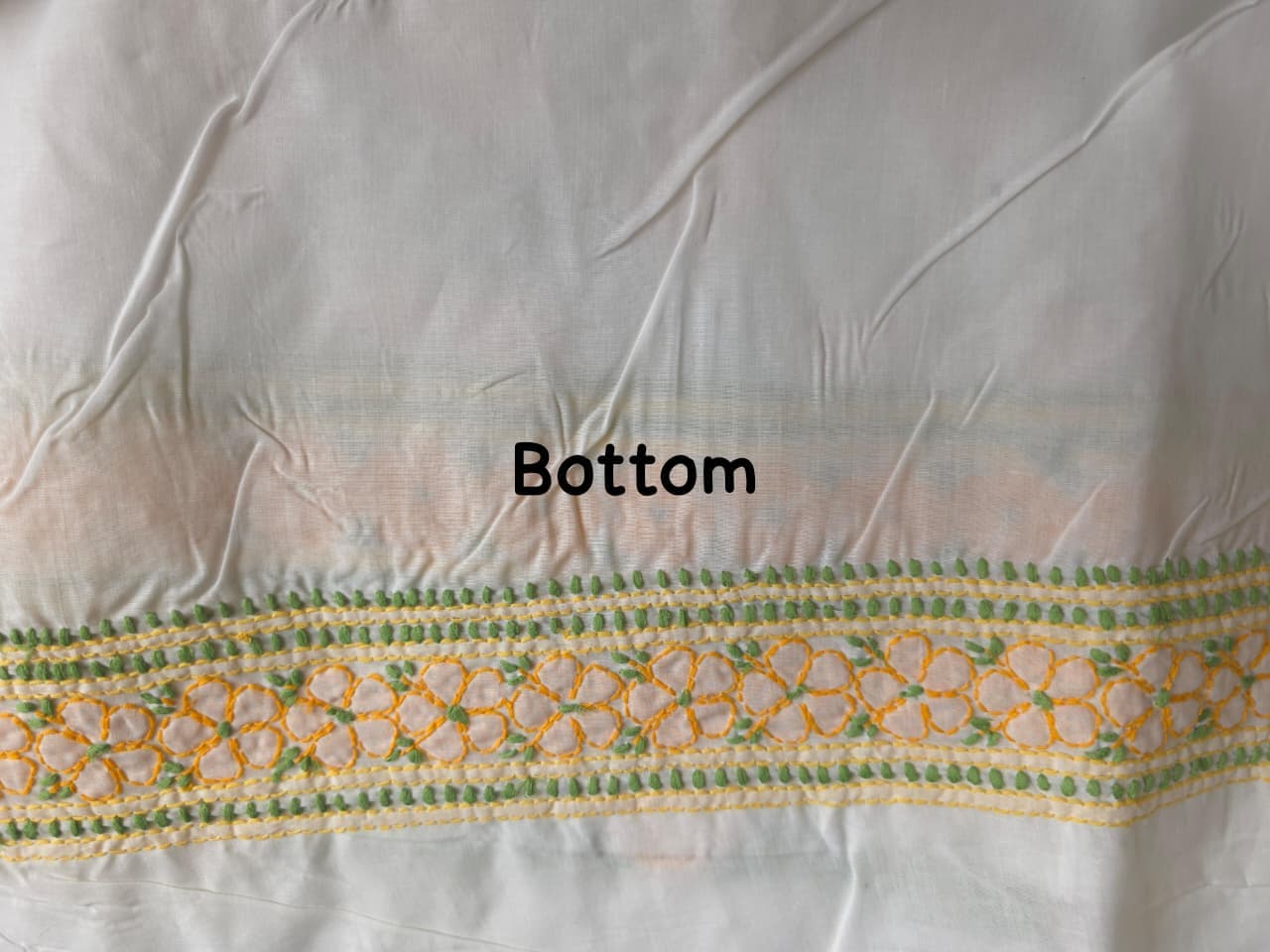 White Premium cotton full set with multicolored handwork