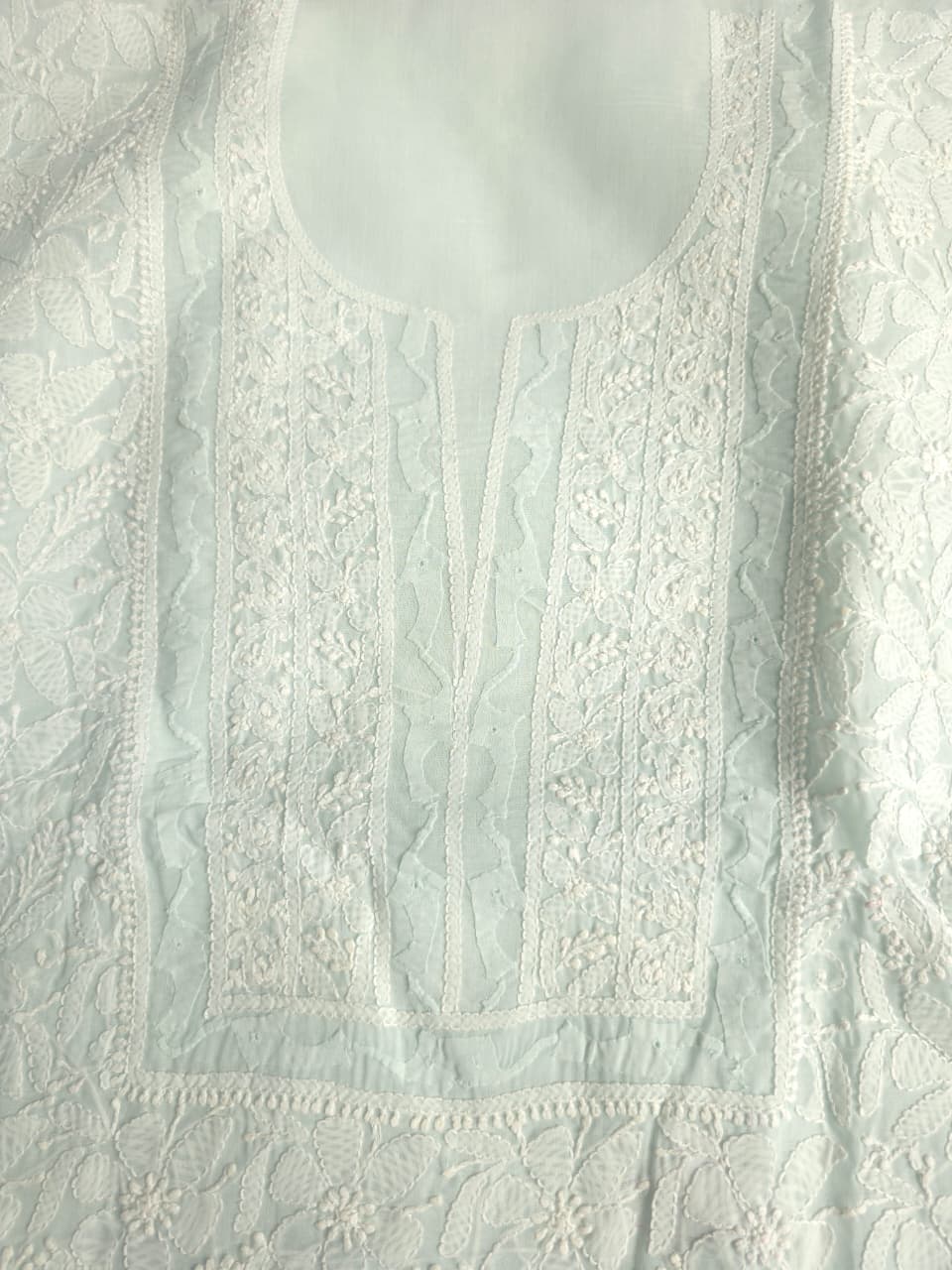 Pastel Mint Green cotton full set with Daraz and jaalwork