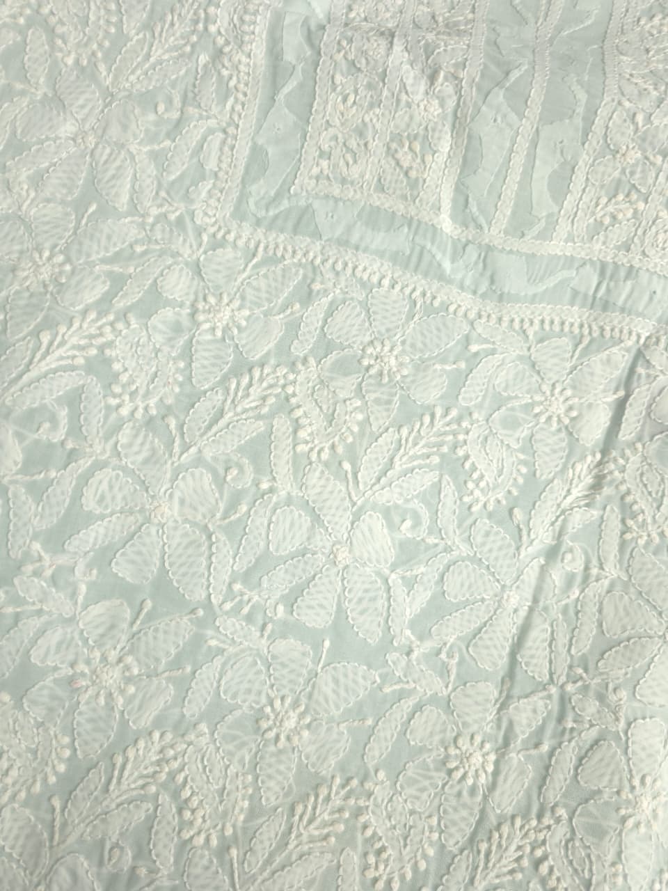 Pastel Mint Green cotton full set with Daraz and jaalwork