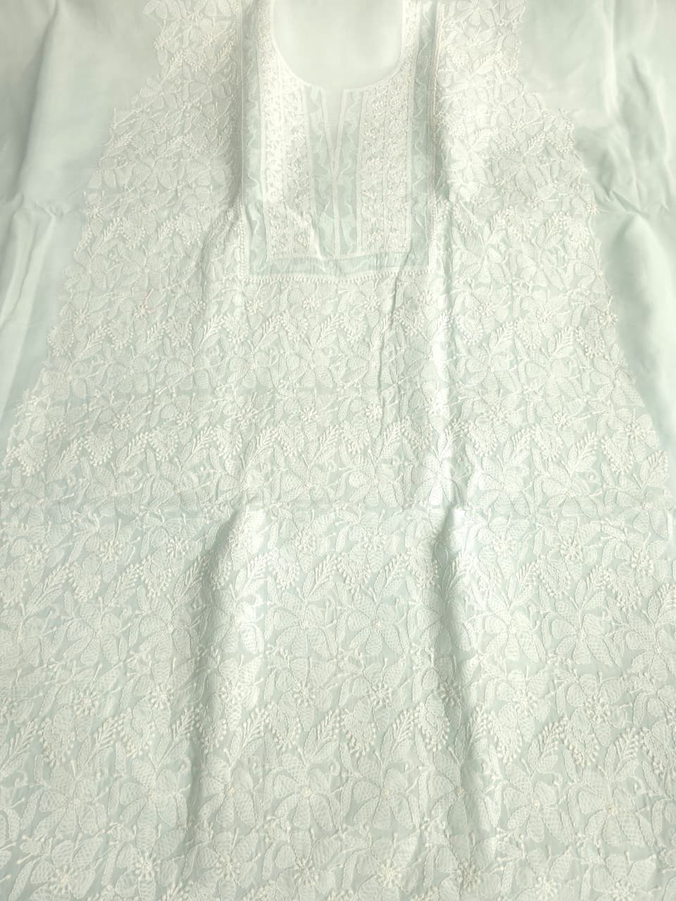 Pastel Mint Green cotton full set with Daraz and jaalwork