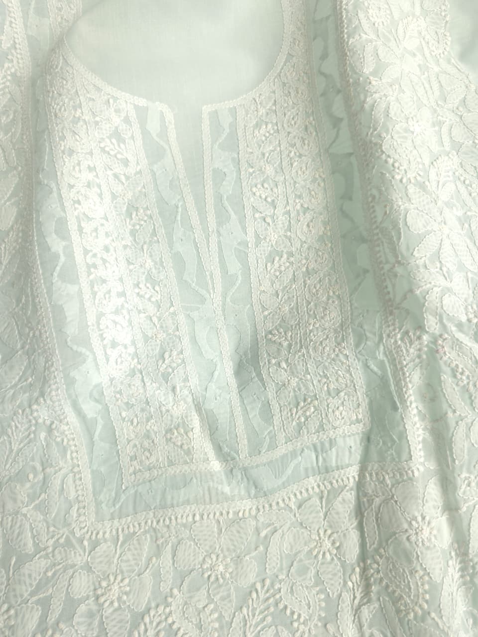Pastel Mint Green cotton full set with Daraz and jaalwork