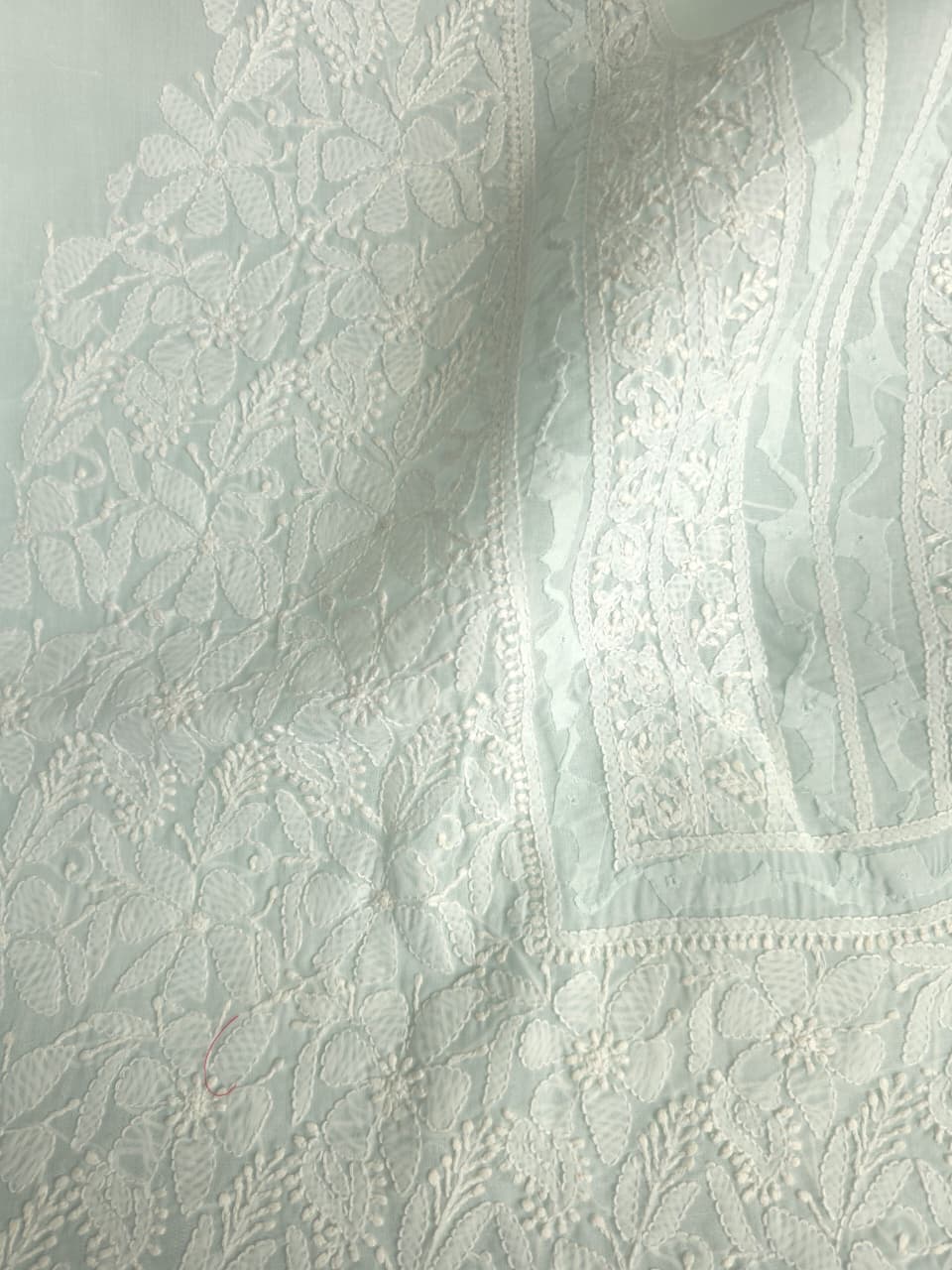 Pastel Mint Green cotton full set with Daraz and jaalwork