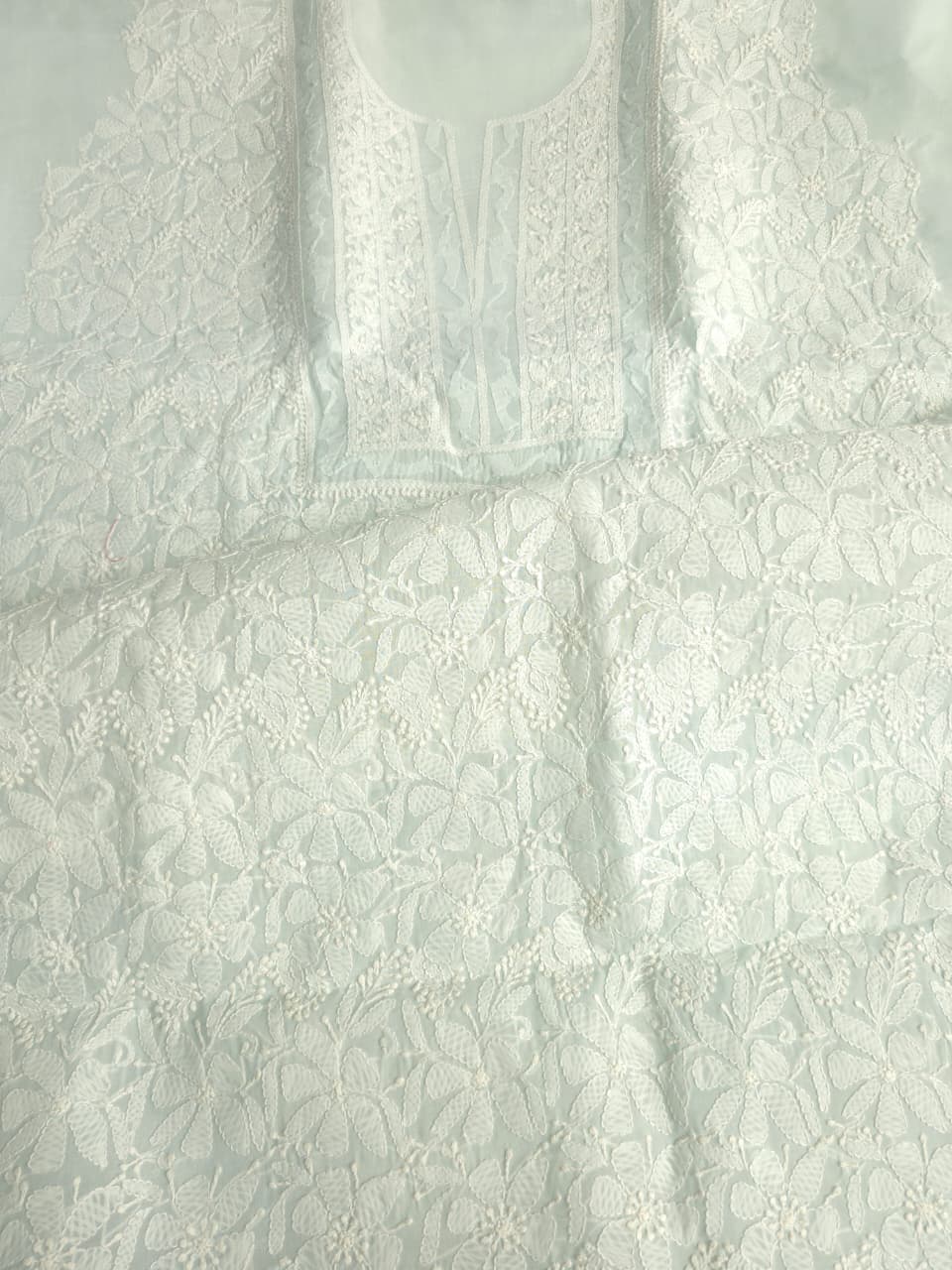 Pastel Mint Green cotton full set with Daraz and jaalwork