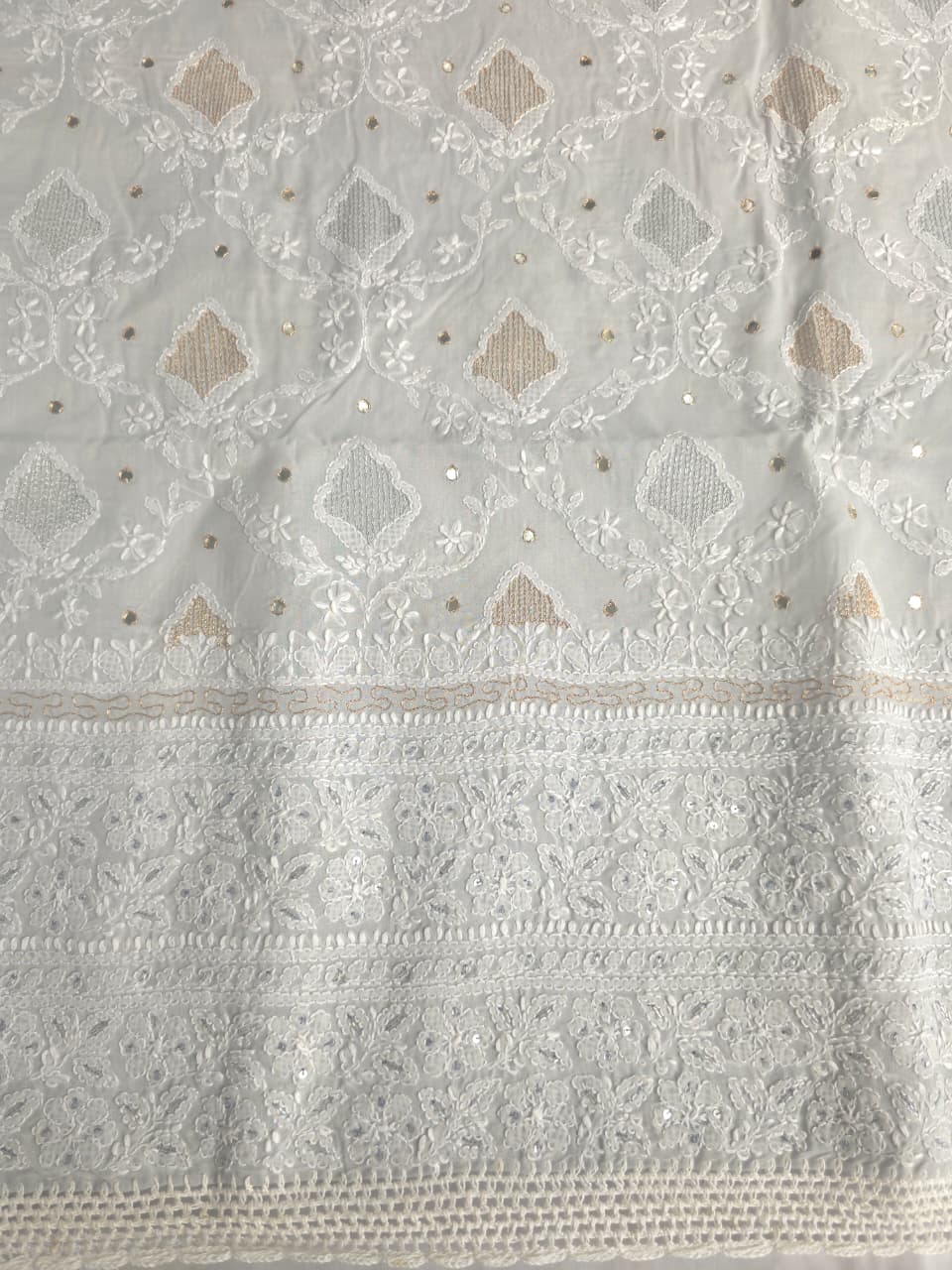 Aish Grey Cotton full set with beautiful handwork