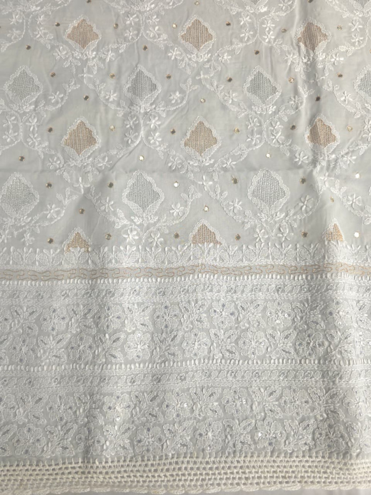 Image of Aish Grey Cotton full set with beautiful handwork