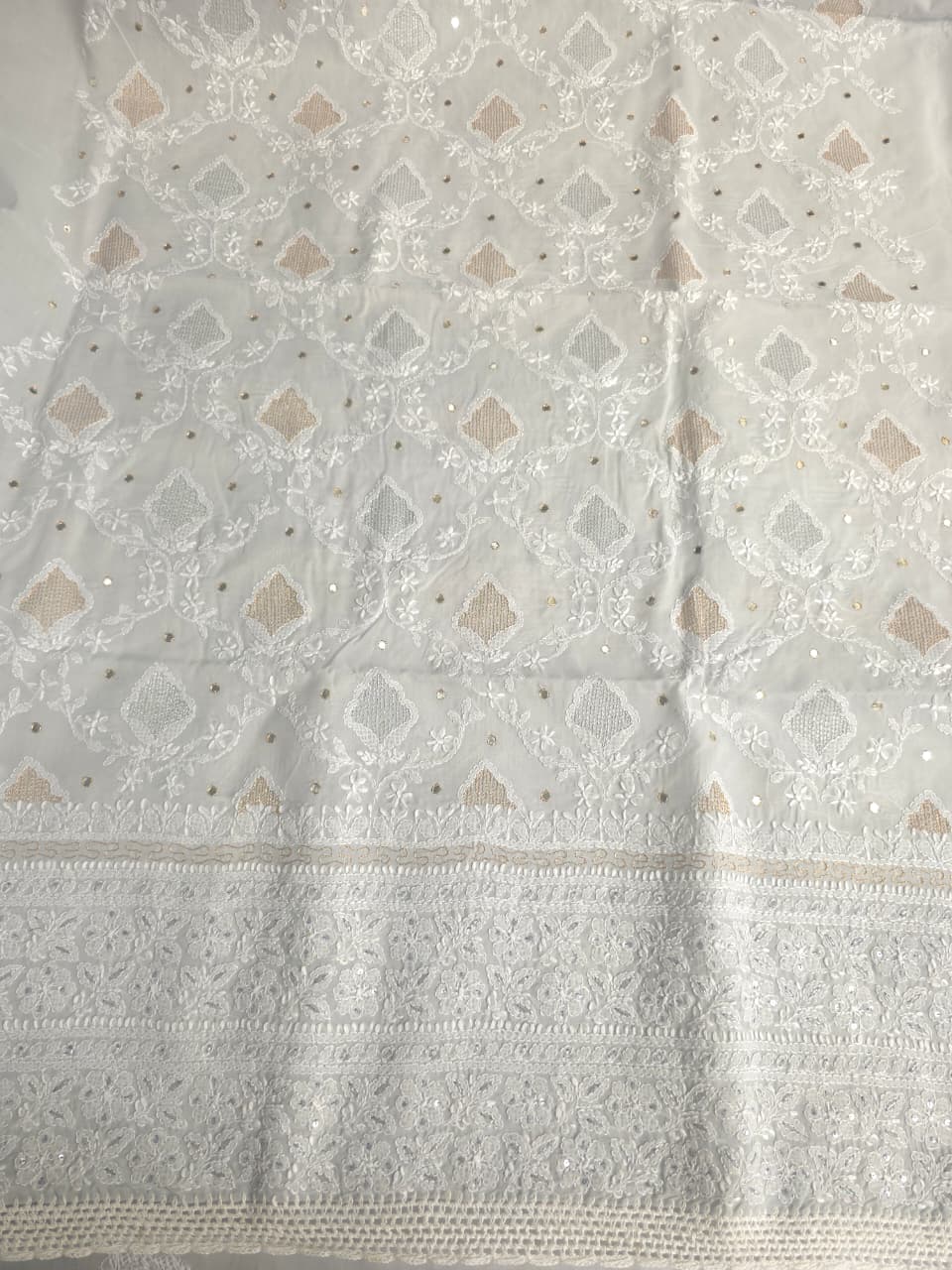 Aish Grey Cotton full set with beautiful handwork