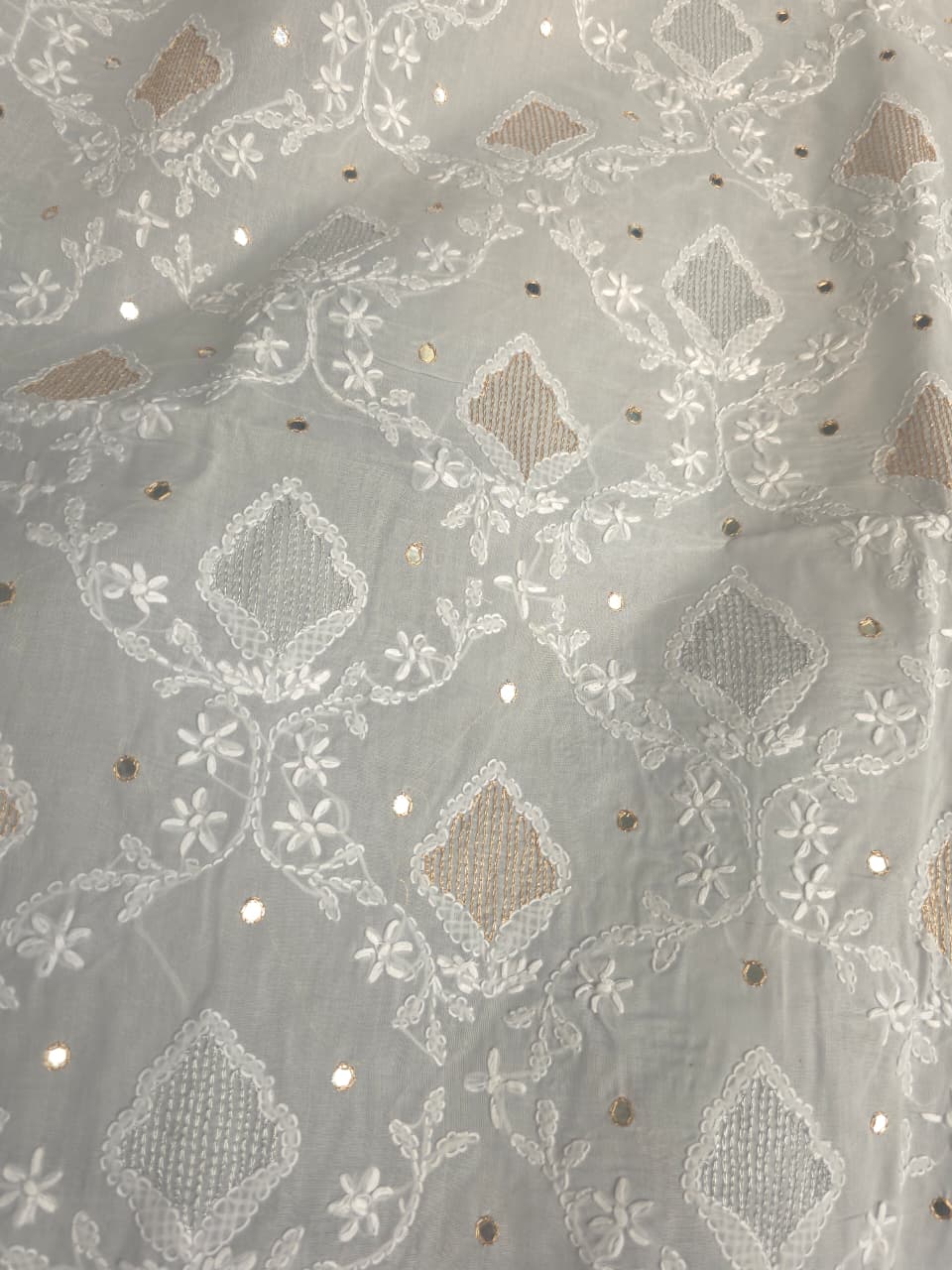 Aish Grey Cotton full set with beautiful handwork