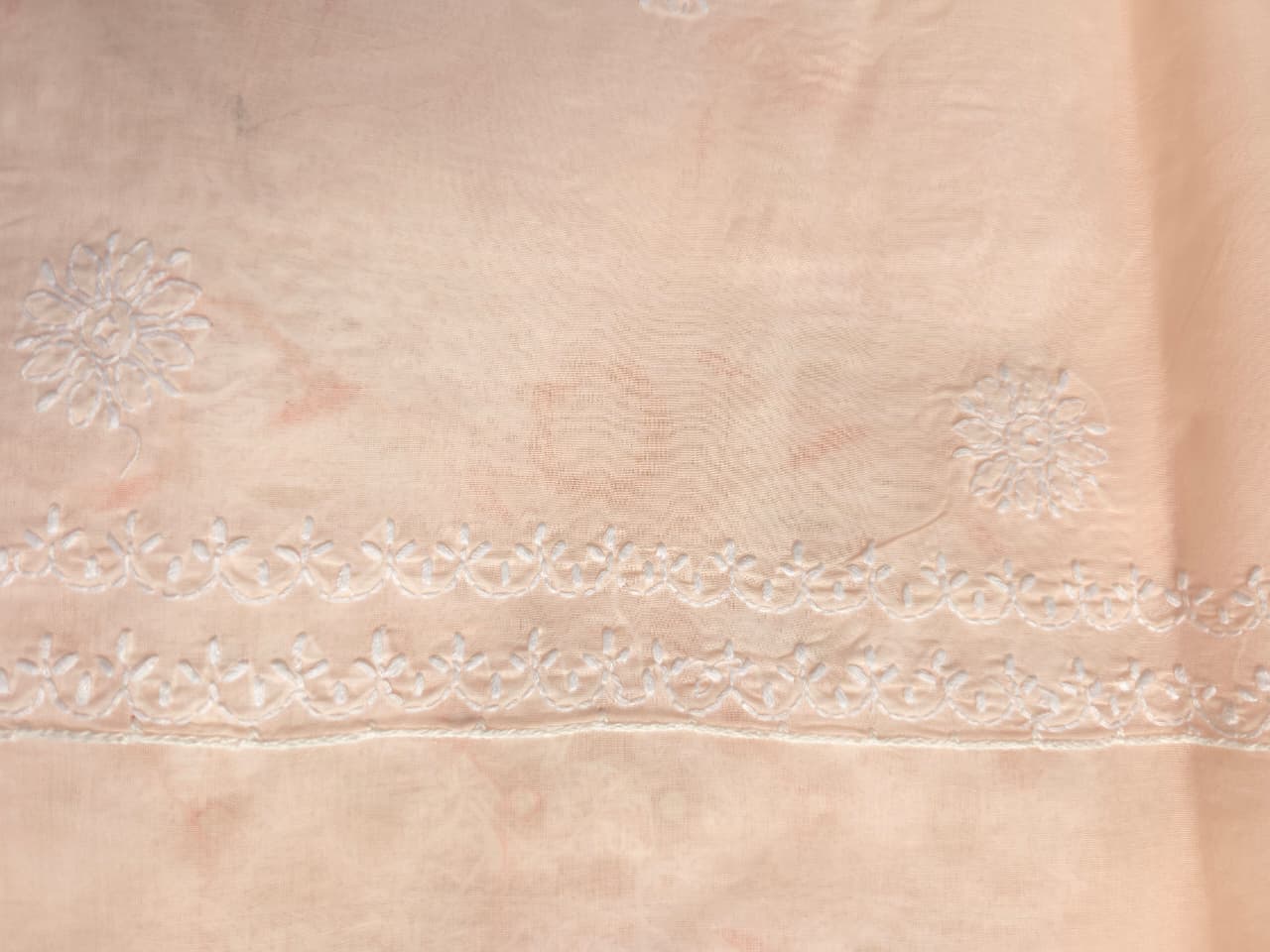 Pretty Peach Cotton full set with chikankari and addon