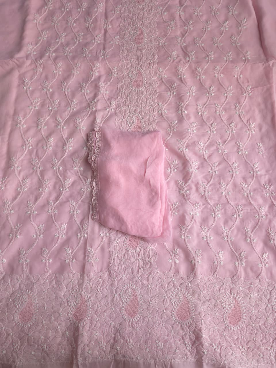 Baby Pink set with handwork chikankari jaalwork  jaaliwork
