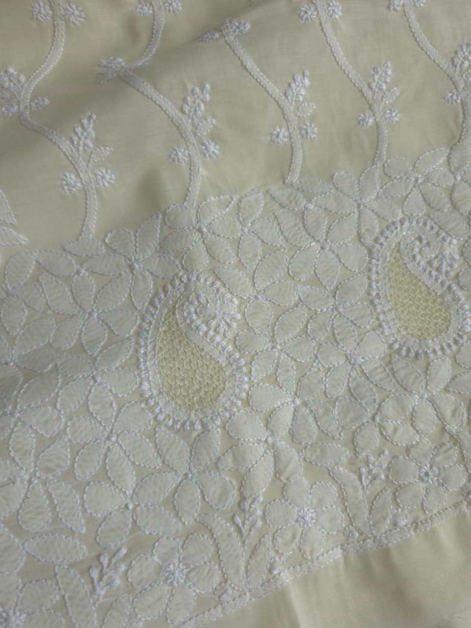 Cream color full set with handwork chikankari and Jaaliwork