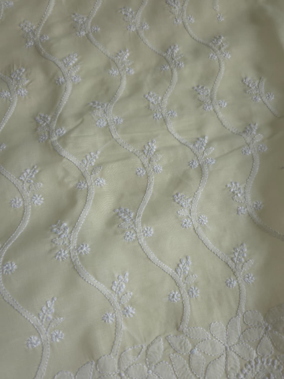 Cream color full set with handwork chikankari and Jaaliwork