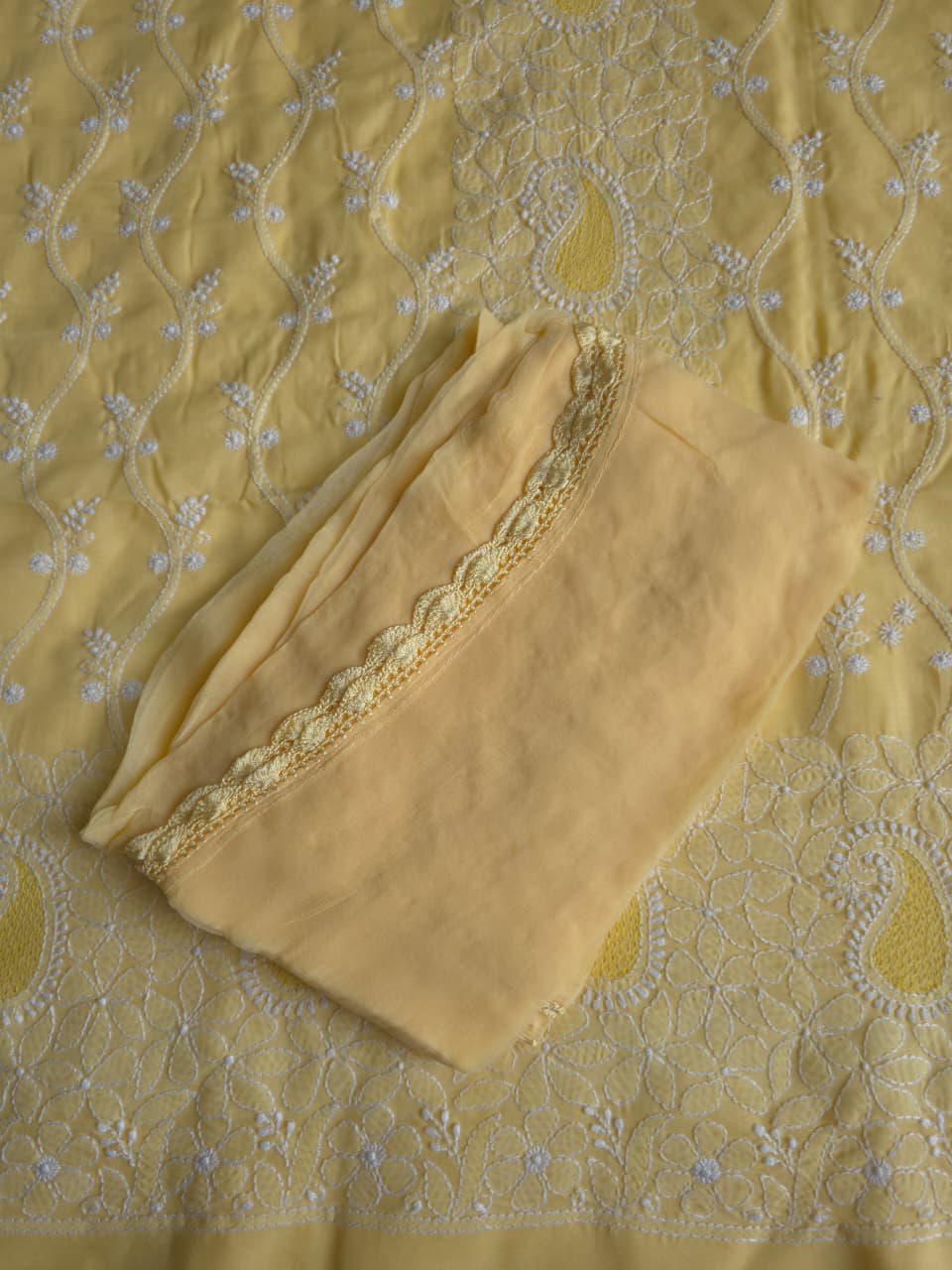 Yellow Full set with Handwork chikanakri Jaaliwork