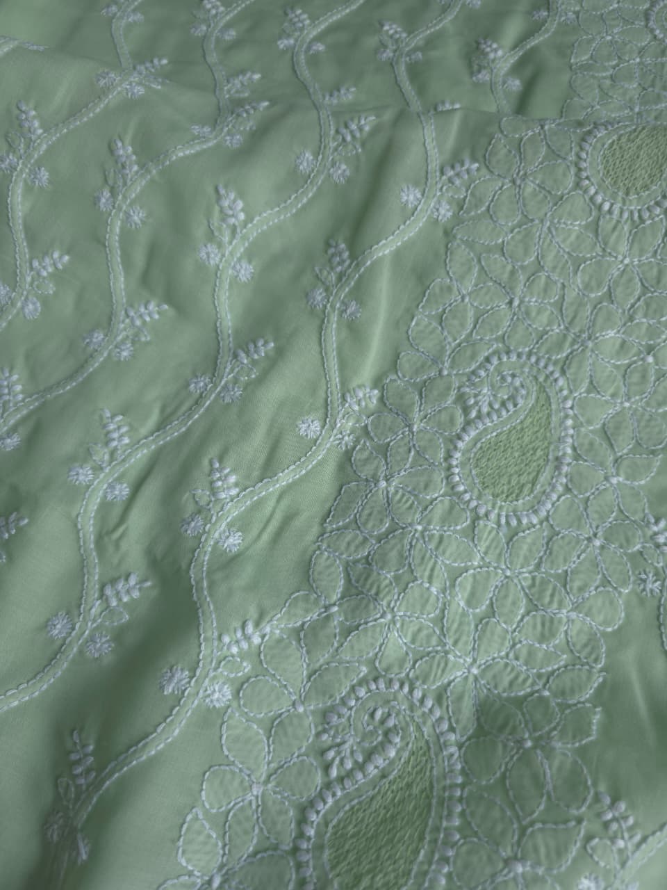 Sage Green Full set with handwork chikankari  jaaliwork