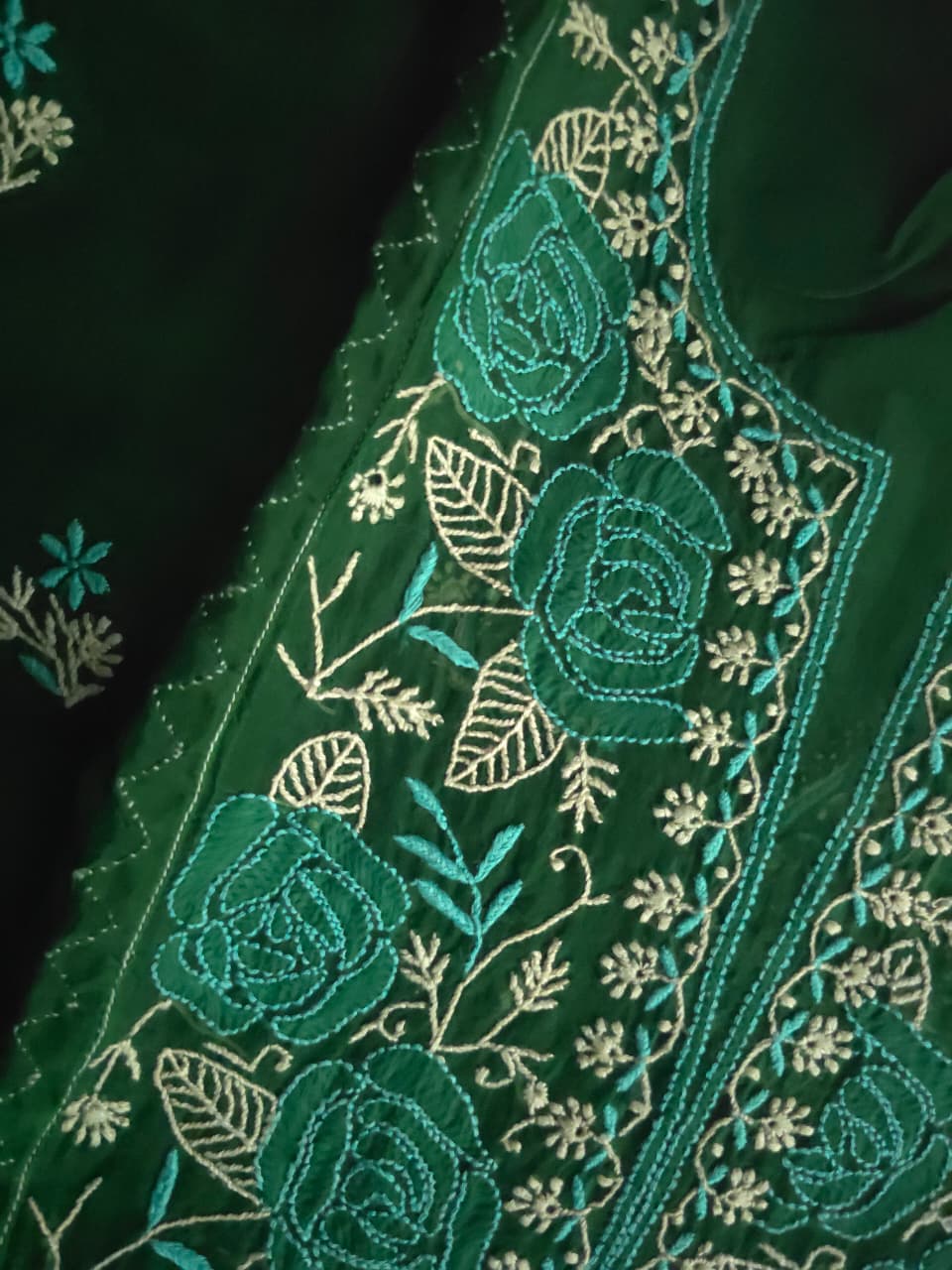 Pure Organza silk Semistitched Kurta dupatta with chikankari  Daraz