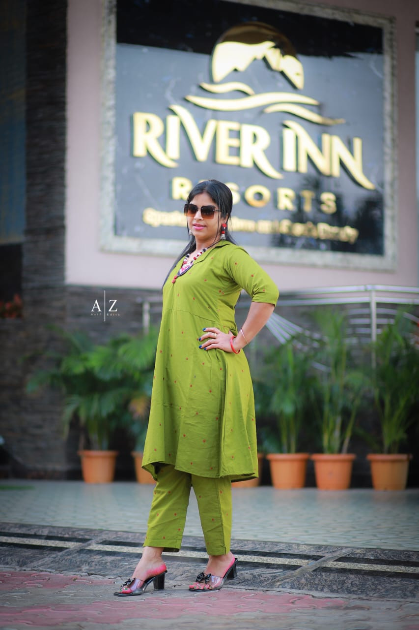 Green Sambalpuri kurti