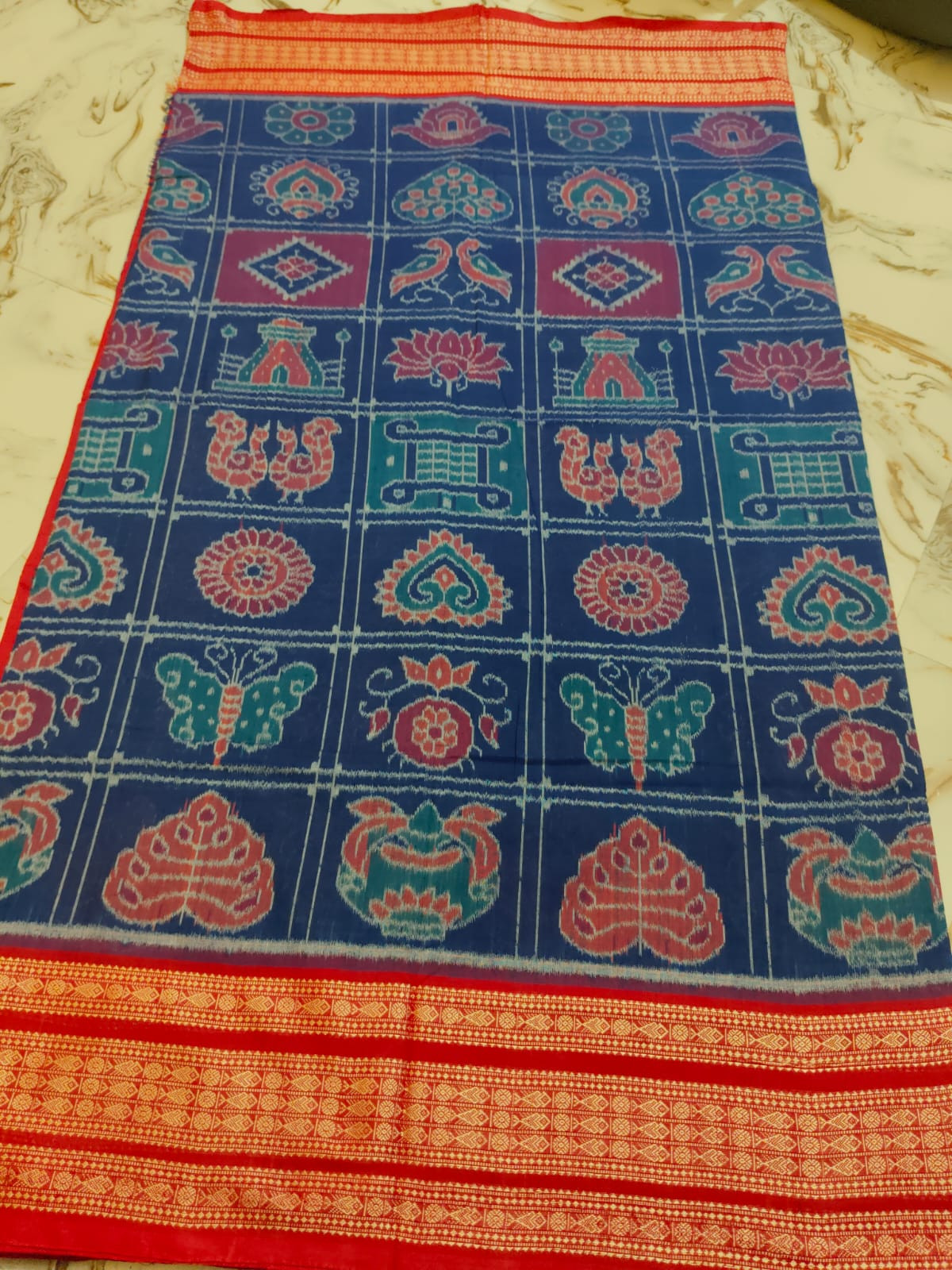 Sambalpuri double border cotton saree