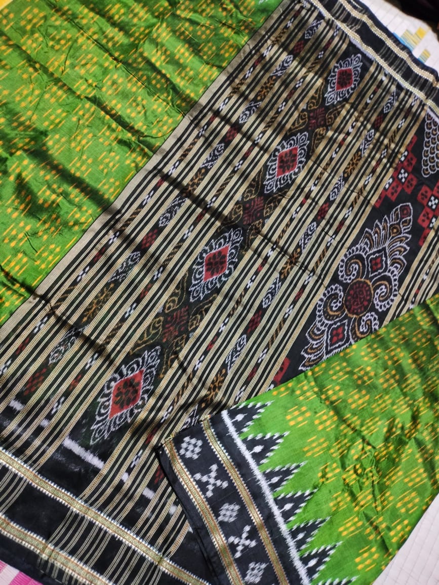 Green khandua silk saree