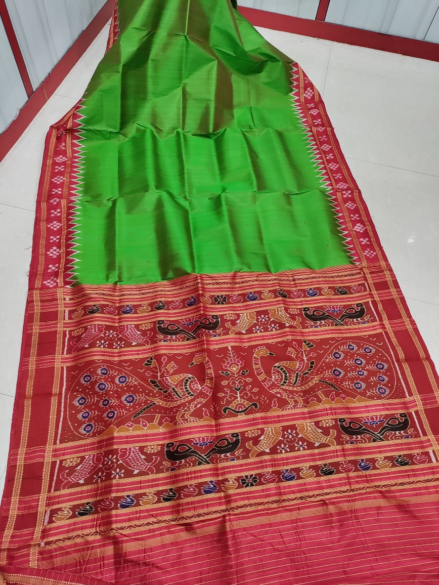Green khandua silk saree