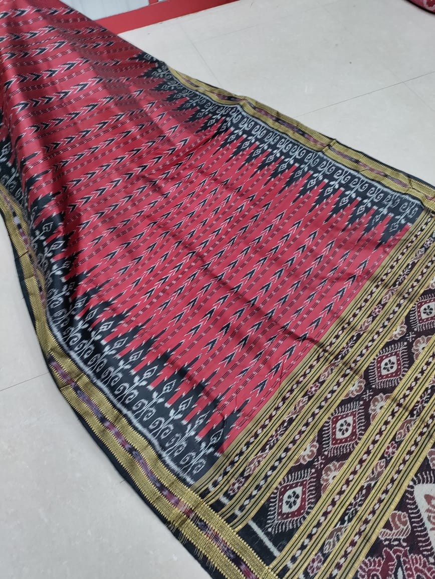 Maroon khandua silk saree