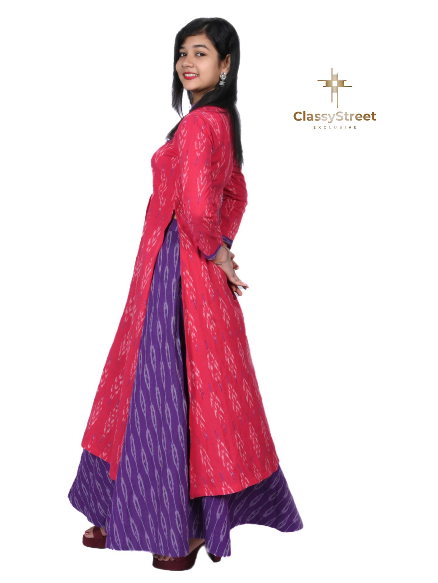 Pink and purple dress set