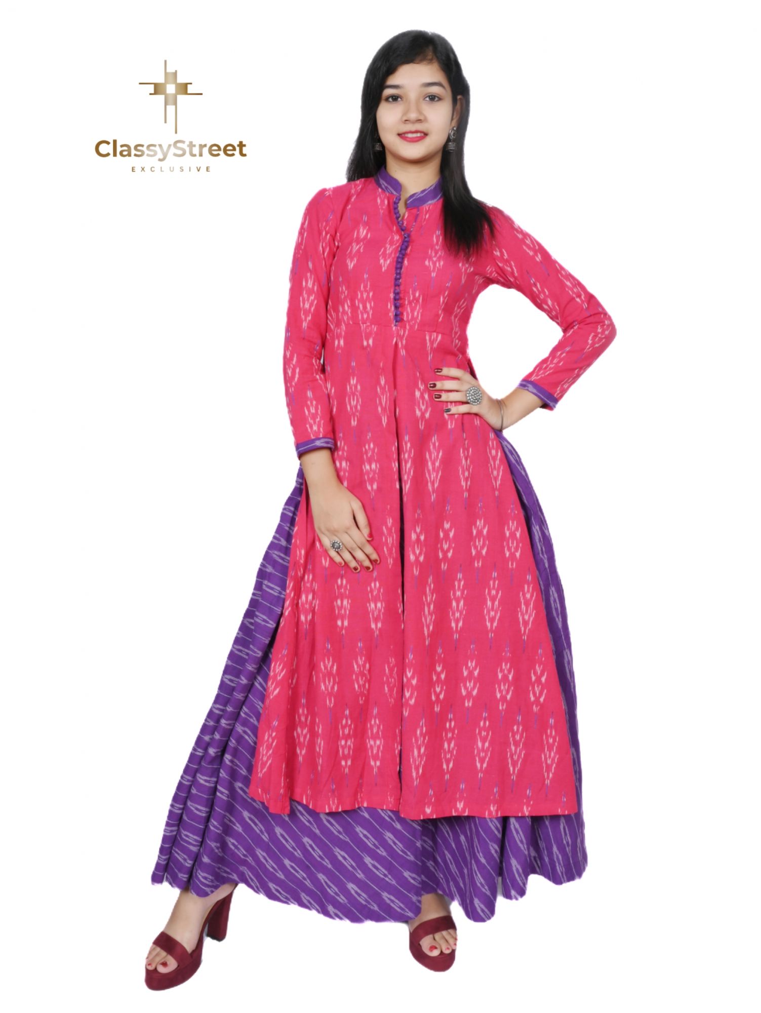 Pink and purple dress set