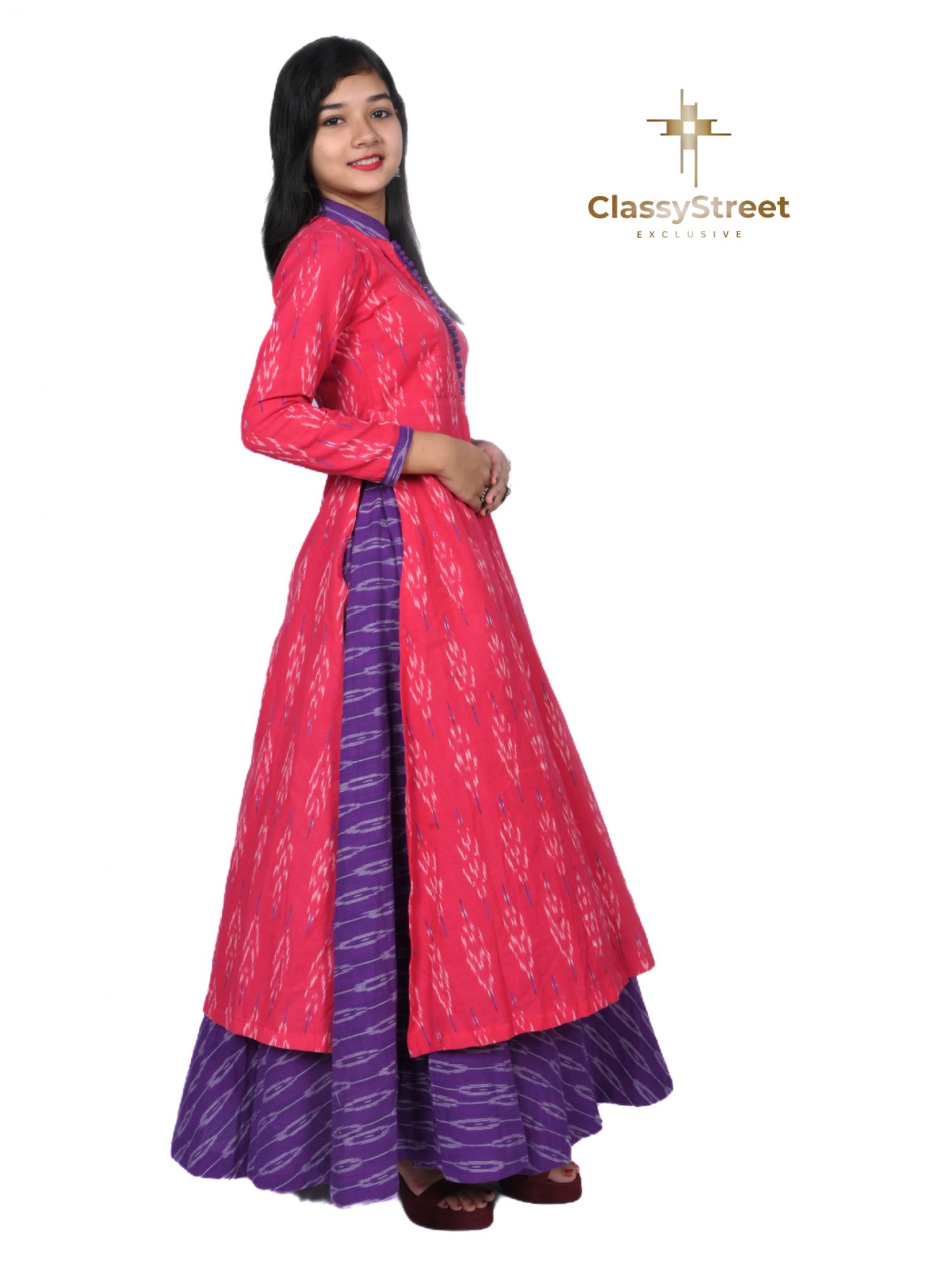 Pink and purple dress set