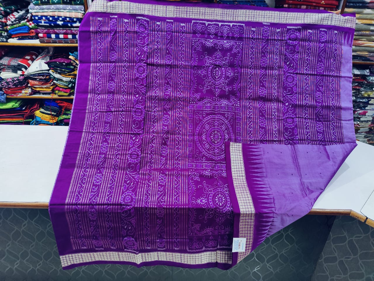 Purple bomkai silk saree