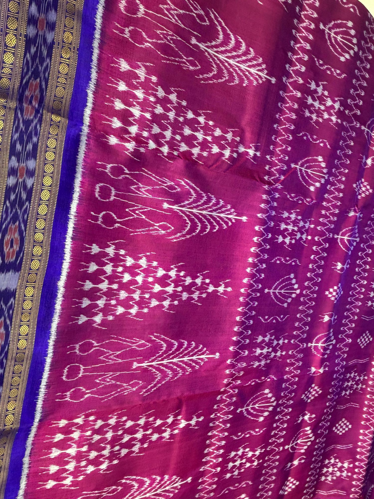 Magenta Khandua silk saree