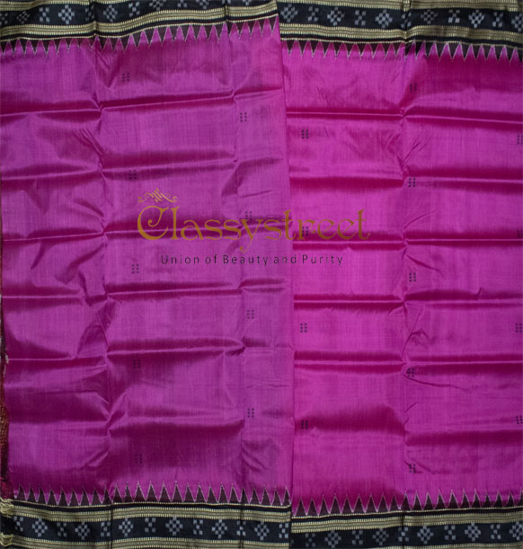 Magenta and Black Khandua silk saree