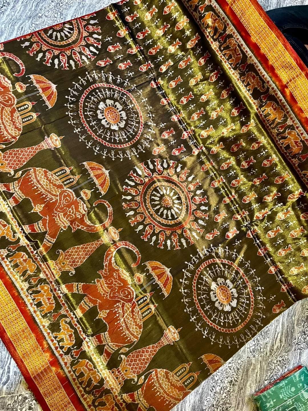 Odisha Handwoven Sambalpuri tissue silk saree