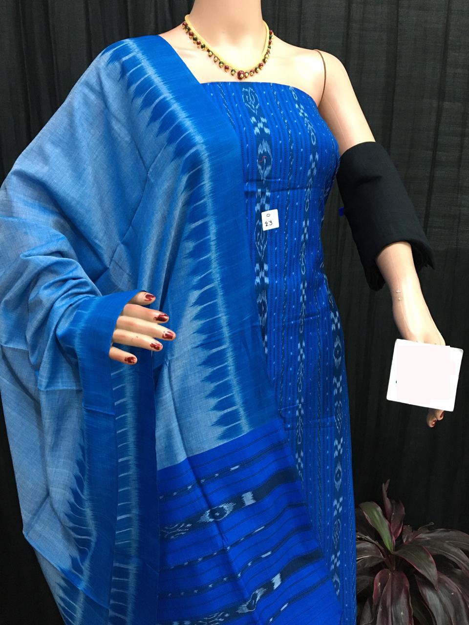 Blue ikat salwar suit piece