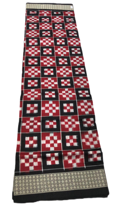 Red white and black handwoven pasapalli saree