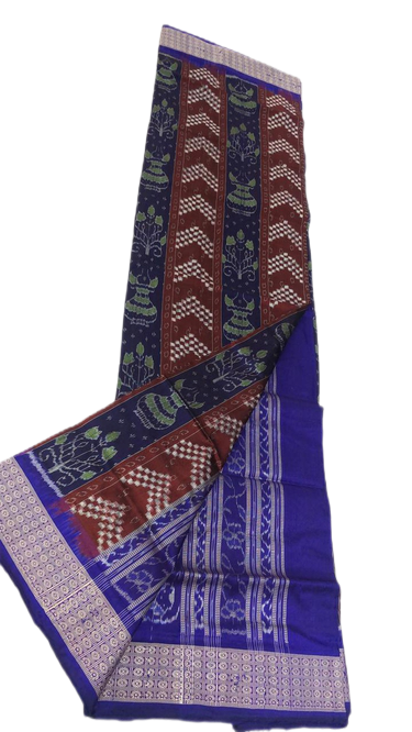 Blue handwoven pasapalli silk saree