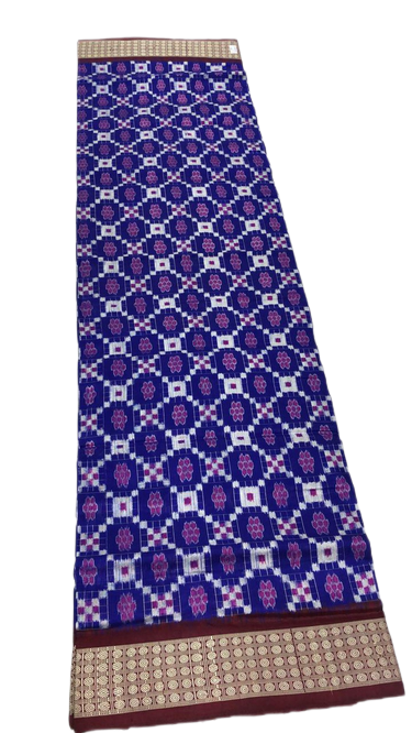 Blue and white handwoven pasapalli silk saree