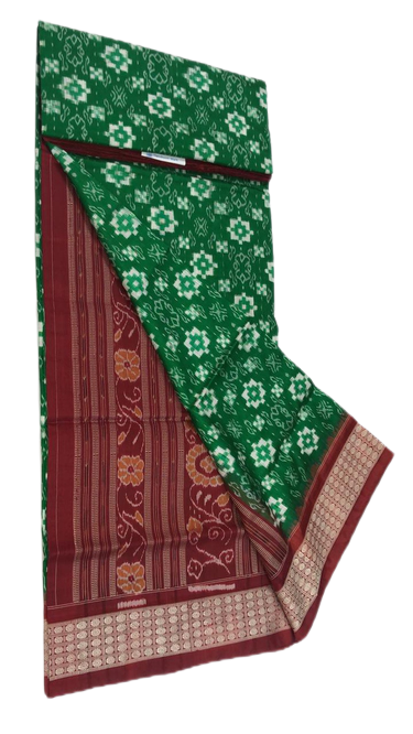 Green and maroon handwoven pasapalli saree