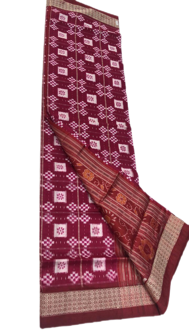 Magenta and maroon handwoven pasapalli silk saree