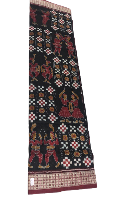 Black and maroon handwoven pasapalli silk saree