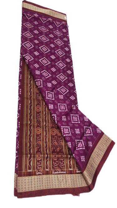 Purple and maroon handwoven pasapalli silk saree