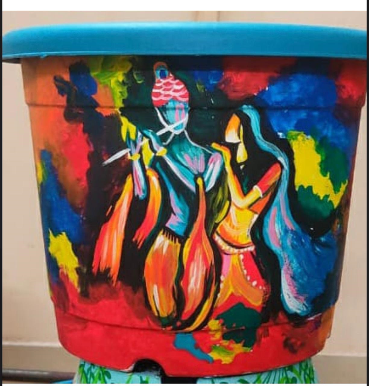 The Raas Collection Radhakrishna Raas hand painted planter