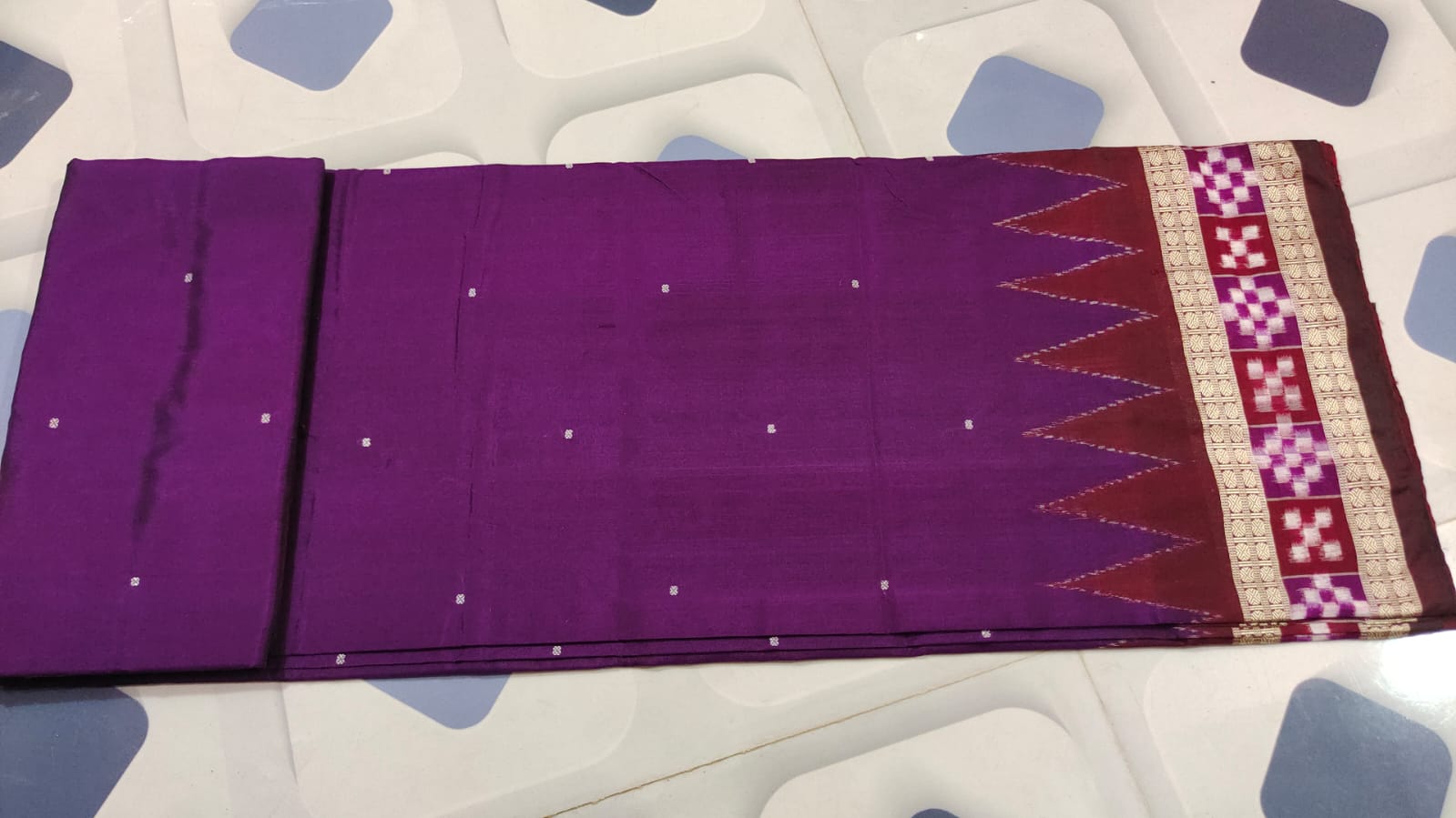 Purple Pasapalli Border Sambalpuri silk saree