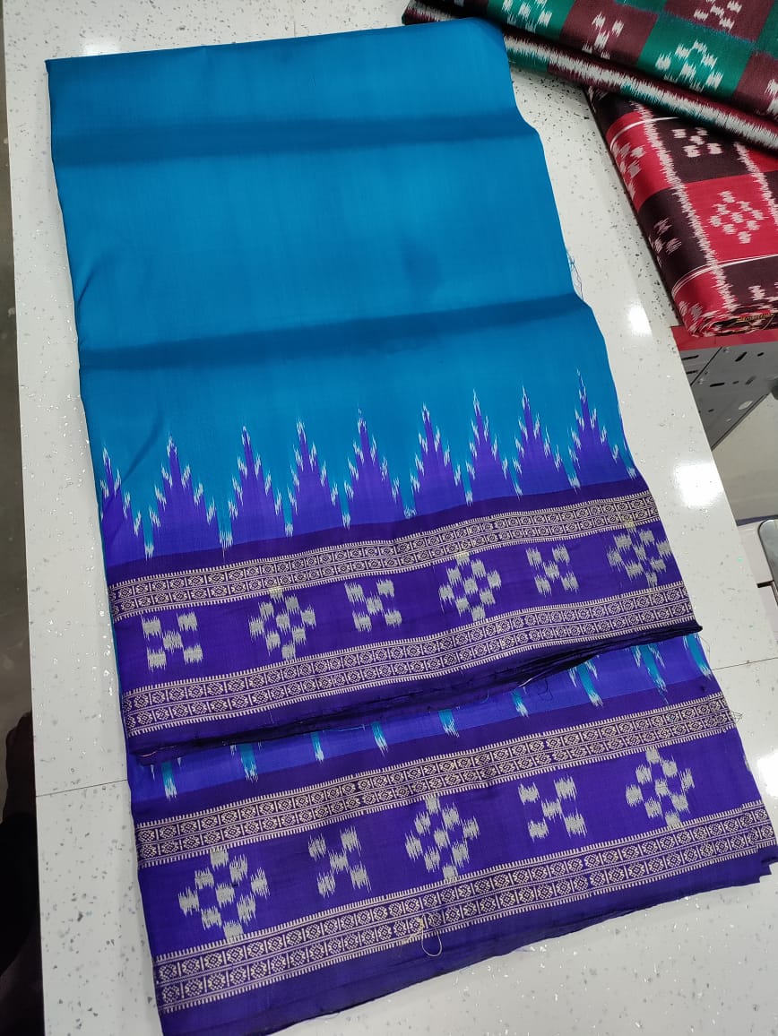 Blue Pasapalli Border khandua silk saree