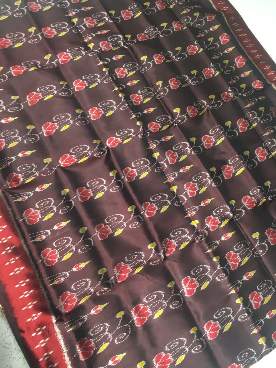 Maroon khandua silk saree