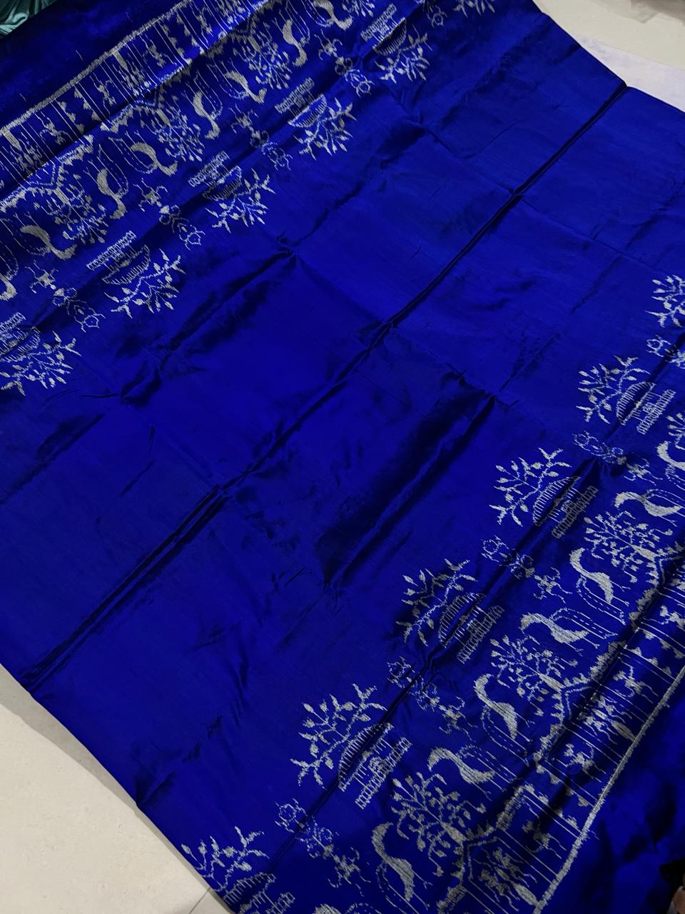 Blue Sambalpuri silk saree