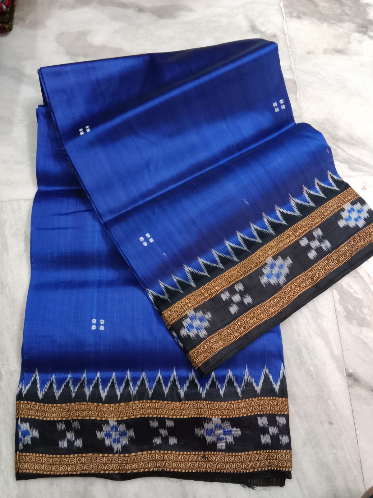 Blue and black pasapalli border khandua pata saree