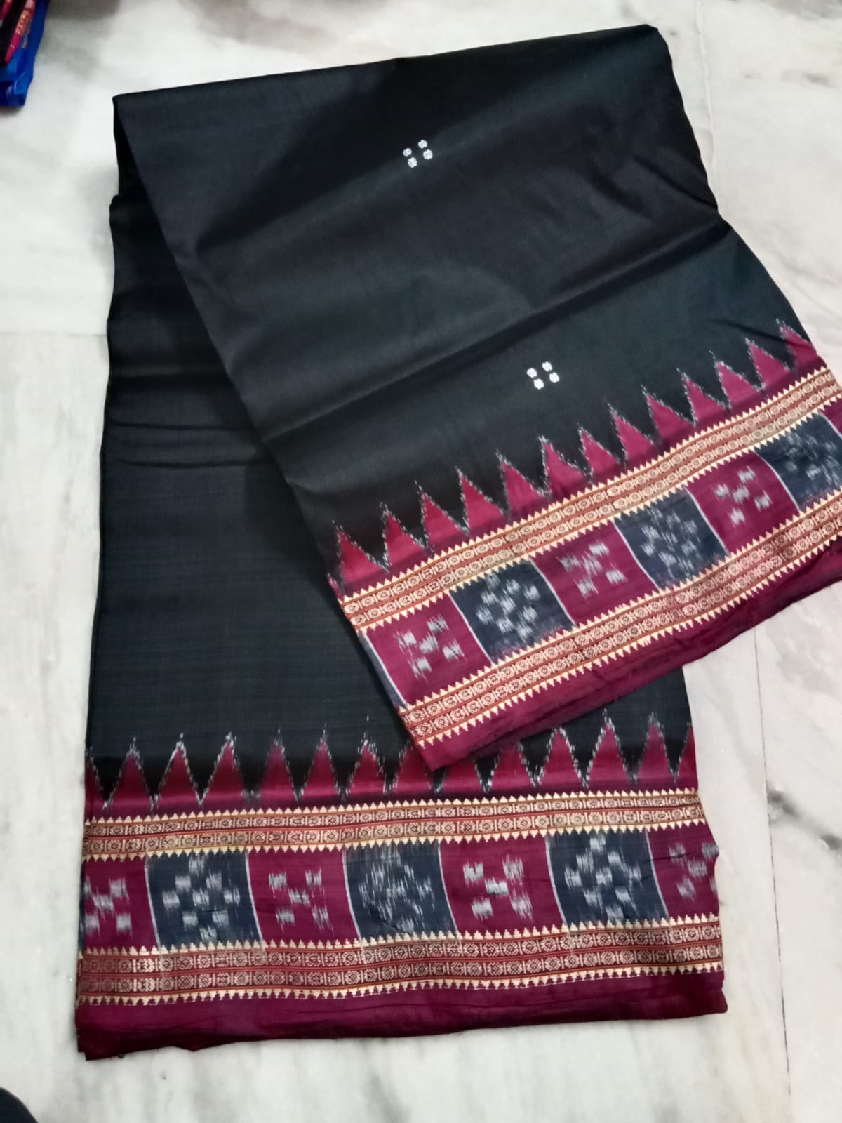 Black pasapalli border khandua pata saree