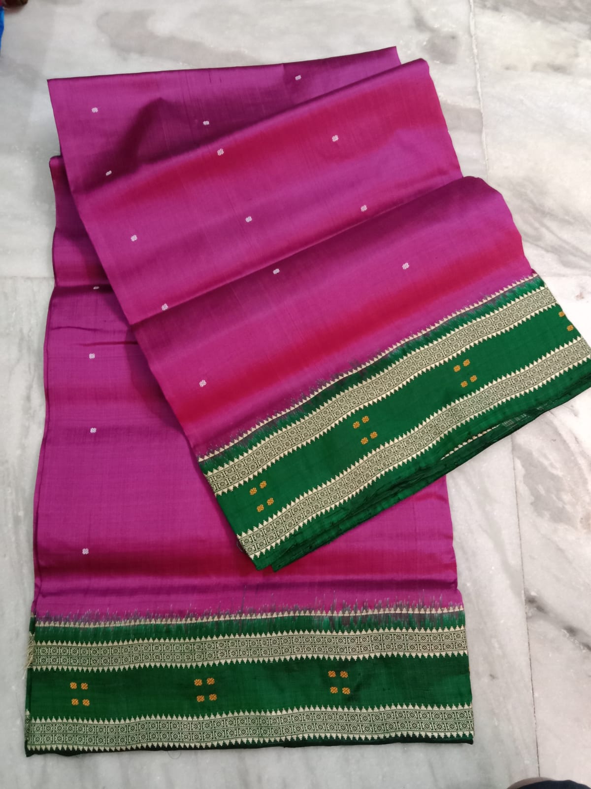 Pink and green Khandua pata saree