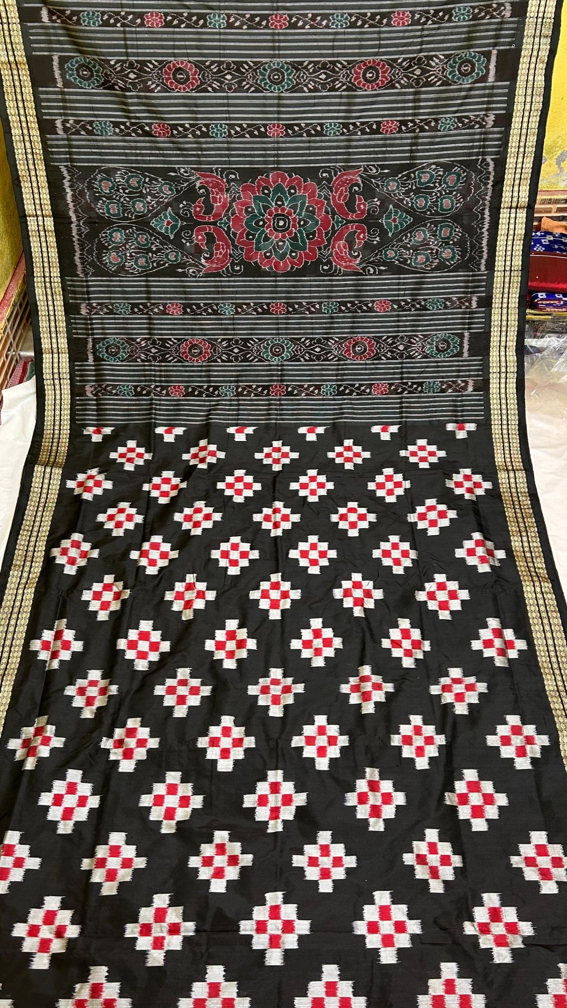 Black pasapalli Sambalpuri silk saree